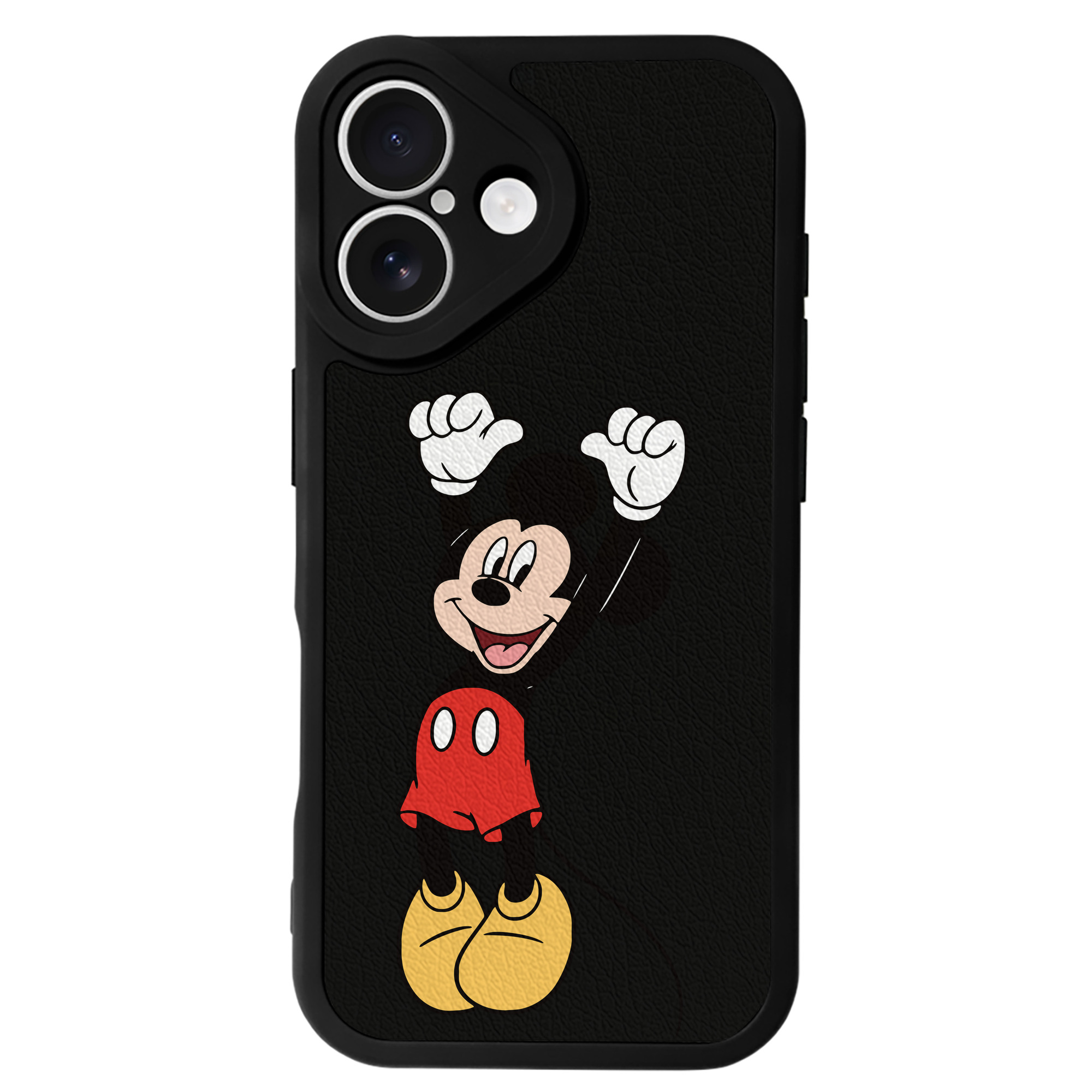 （画像用） ミッキーマウス Mickey Mouse 【iPhone 16シリーズ対応】シリコンスマホケース（レザー調） 材質：シリコン
